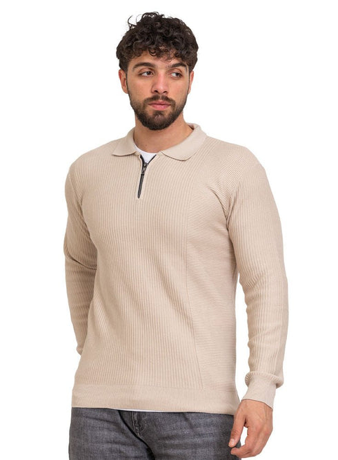 Beige - Design p2309 PF - Polo Pullover - Khotwh
